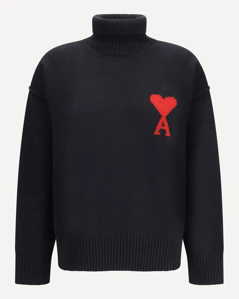AMI Paris Ami De Coeur Turtleneck Sweater Female Black