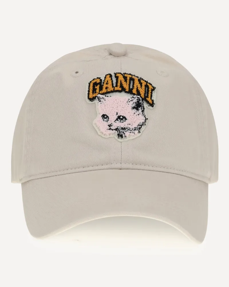 Ganni Kitty Baseball Cap Female Cream