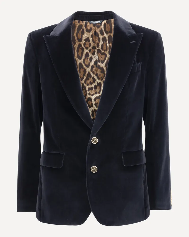 Dolce & Gabbana Velvet Sicily Blazer Male Black