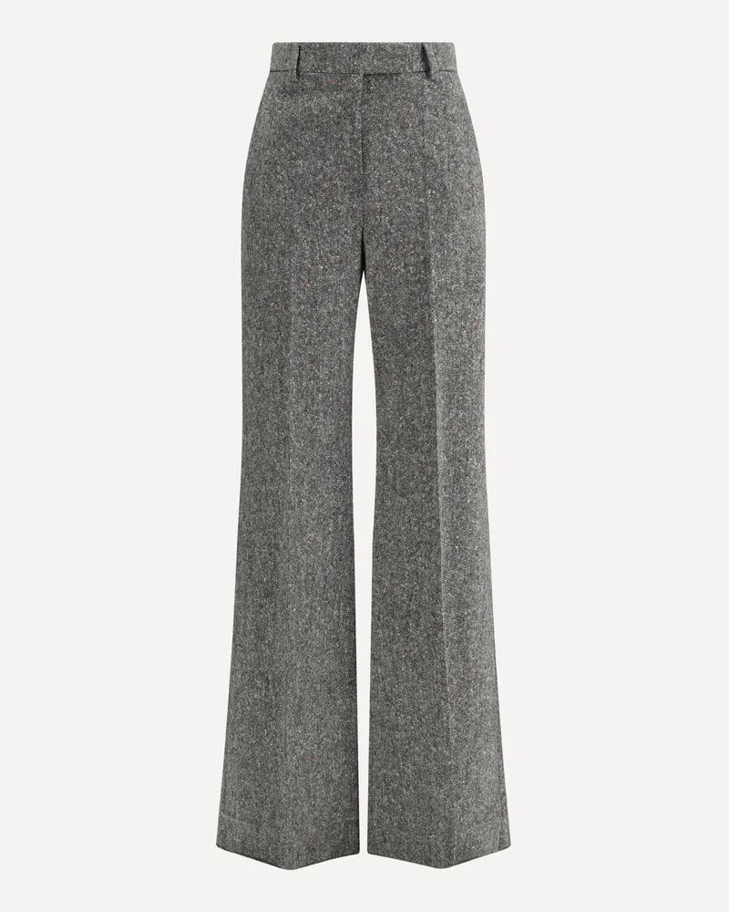 Valentino Garavani Bottonato Natté Wool Trousers Female Grey