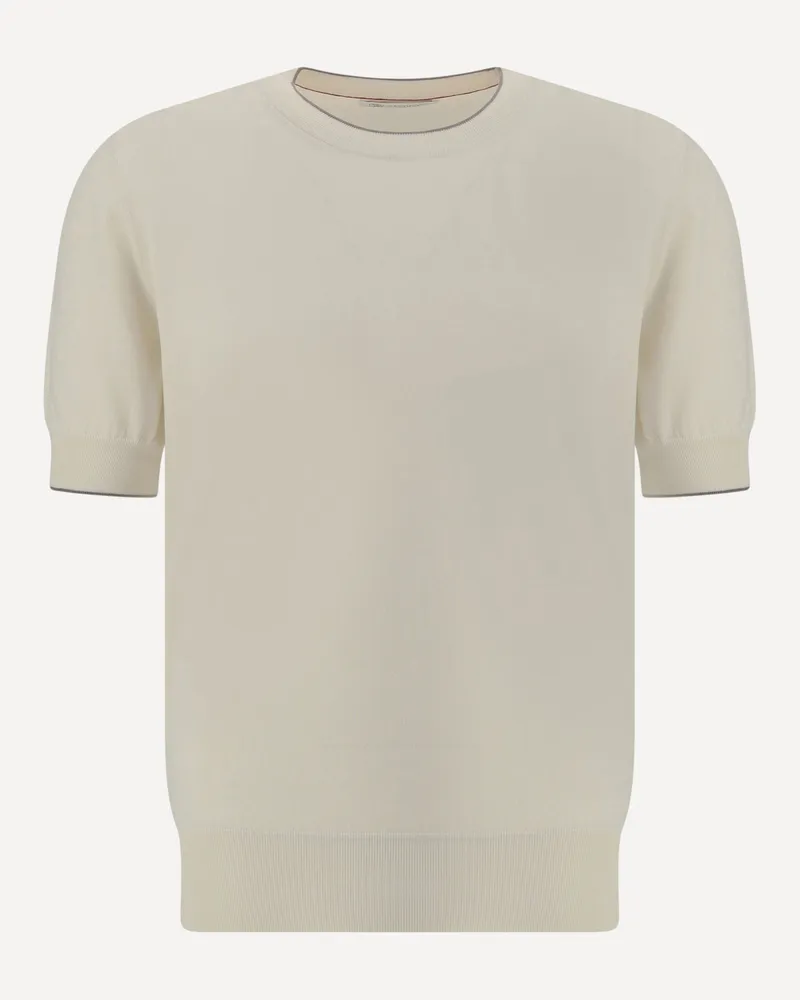 Brunello Cucinelli Cotton T-Shirt Male White