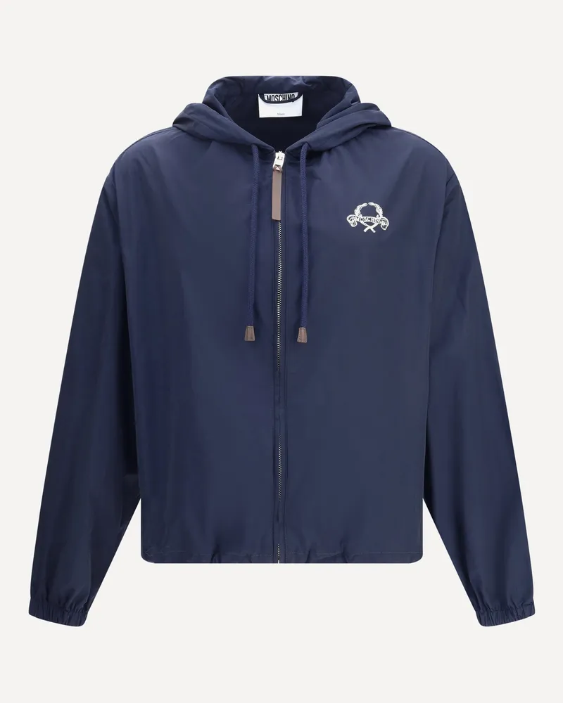 Moschino Waterproof Jacket Male Blue