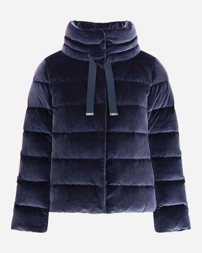 Herno Cotton chenille-effect Down Jacket Female Blue