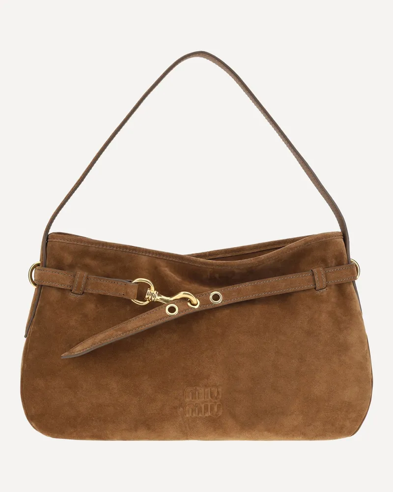 Miu Miu Aventure Shoulder Bag Female Beige