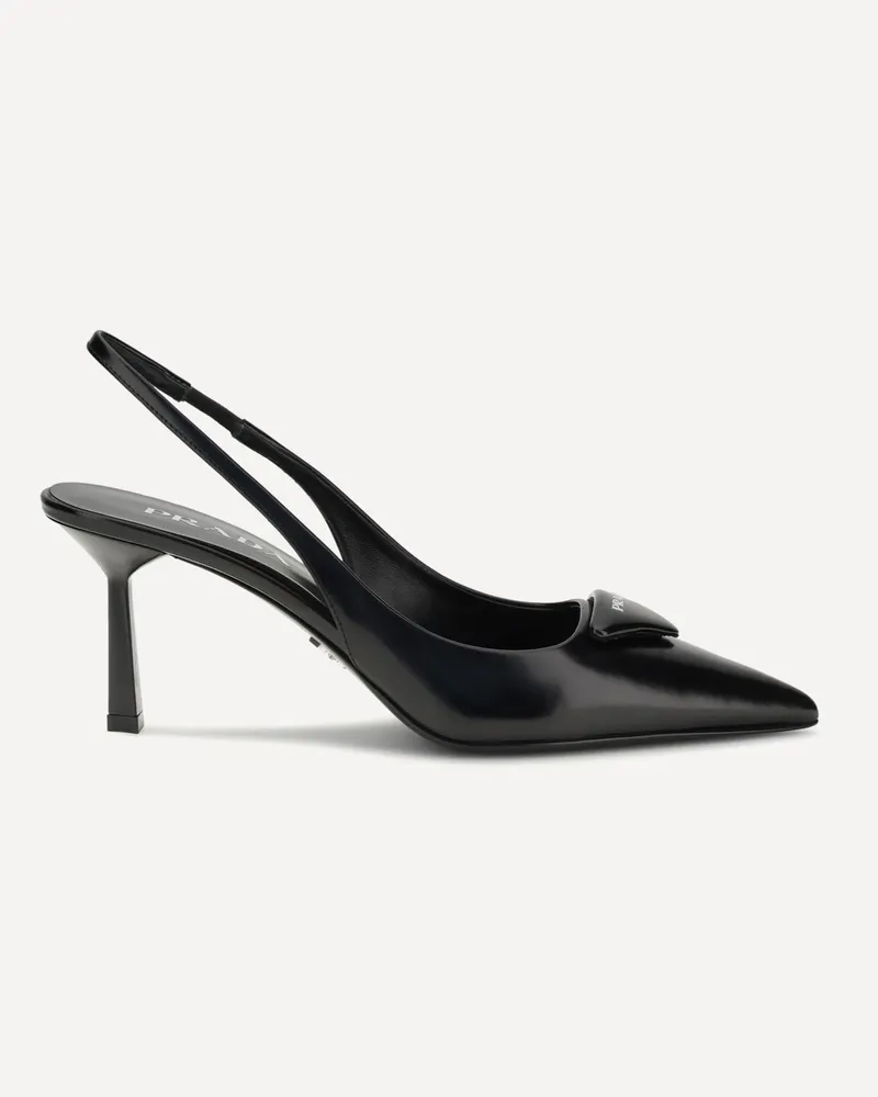Prada Leather slingback Pumps Female Black