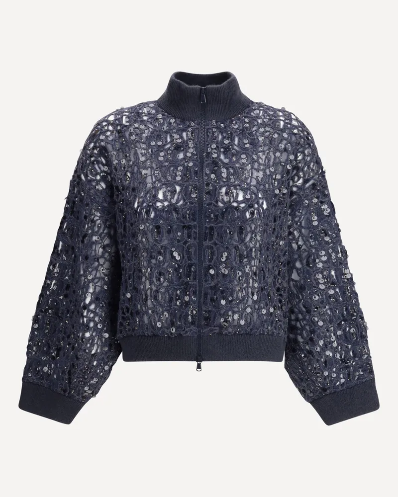 Brunello Cucinelli Sequined Cardigan Female Blue
