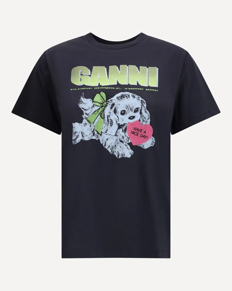 Ganni Puppy T-Shirt Female Black