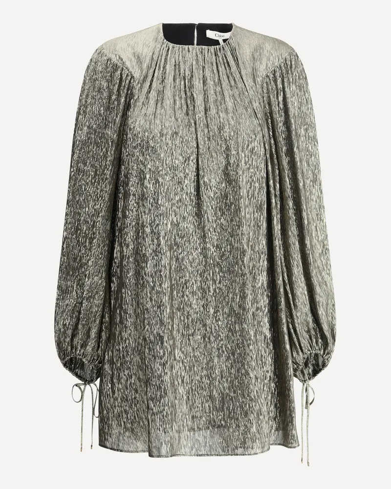 Chloé Silk lamé mini Dress Female Gold