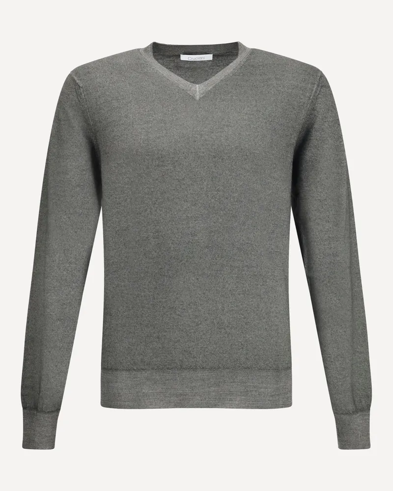 Cruciani Green V-neck Sweater Male Grey