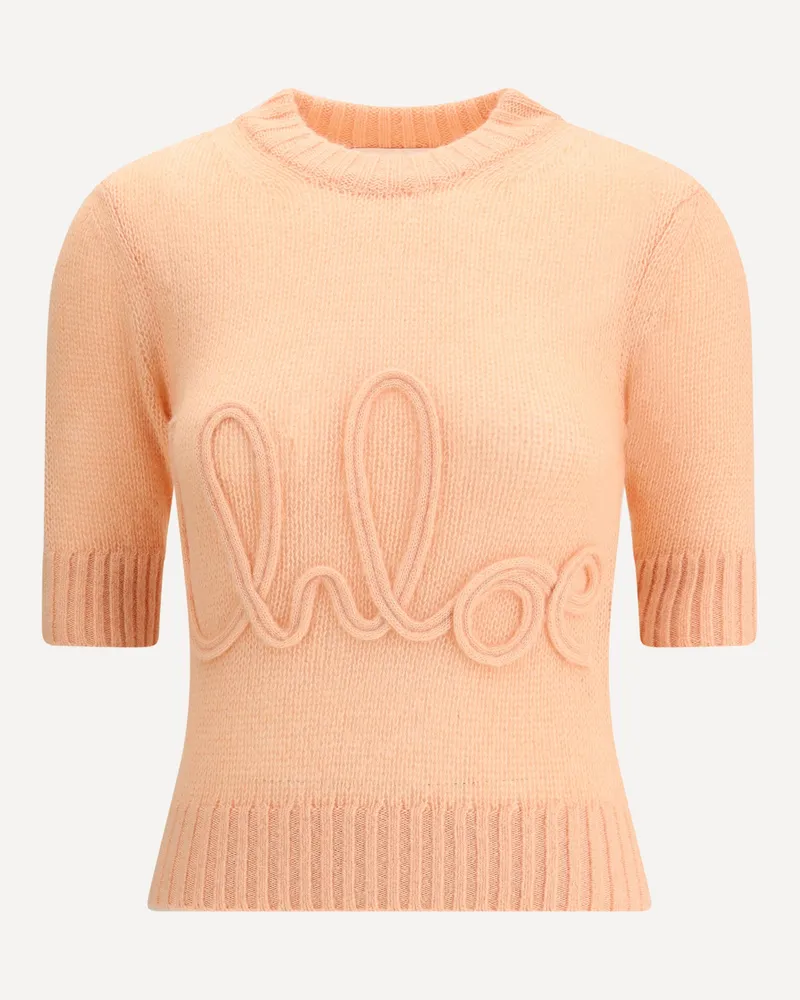 Chloé Logo wool Sweater Female Orange