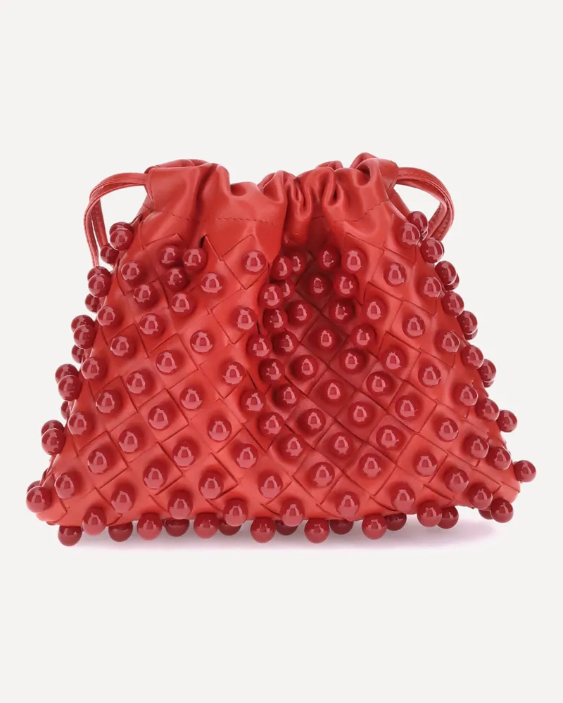 Bottega Veneta Woven leather Pouch Female Red