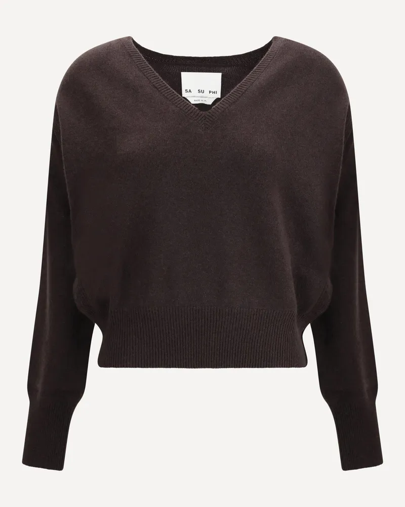 Sa Su Phi Lavinia V Neck Cashmere Sweater Female Brown