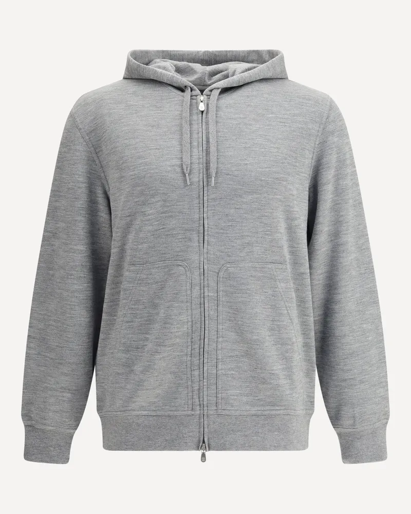 Brunello Cucinelli Cashmere Hoodie Male Grey