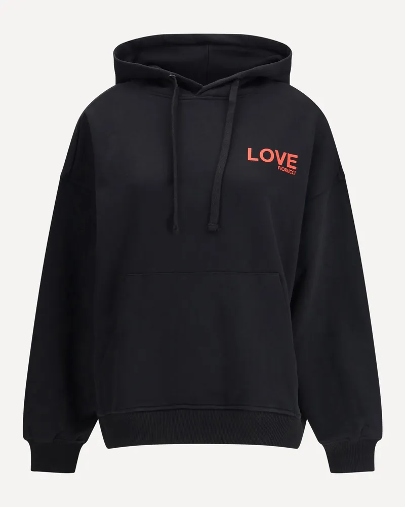 Fiorucci Kissing Angels Love Relaxed Hoodie Female Black