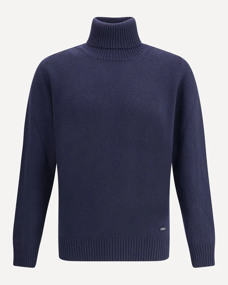 Brooksfield Virgin wool turtleneck Sweater Male Blue
