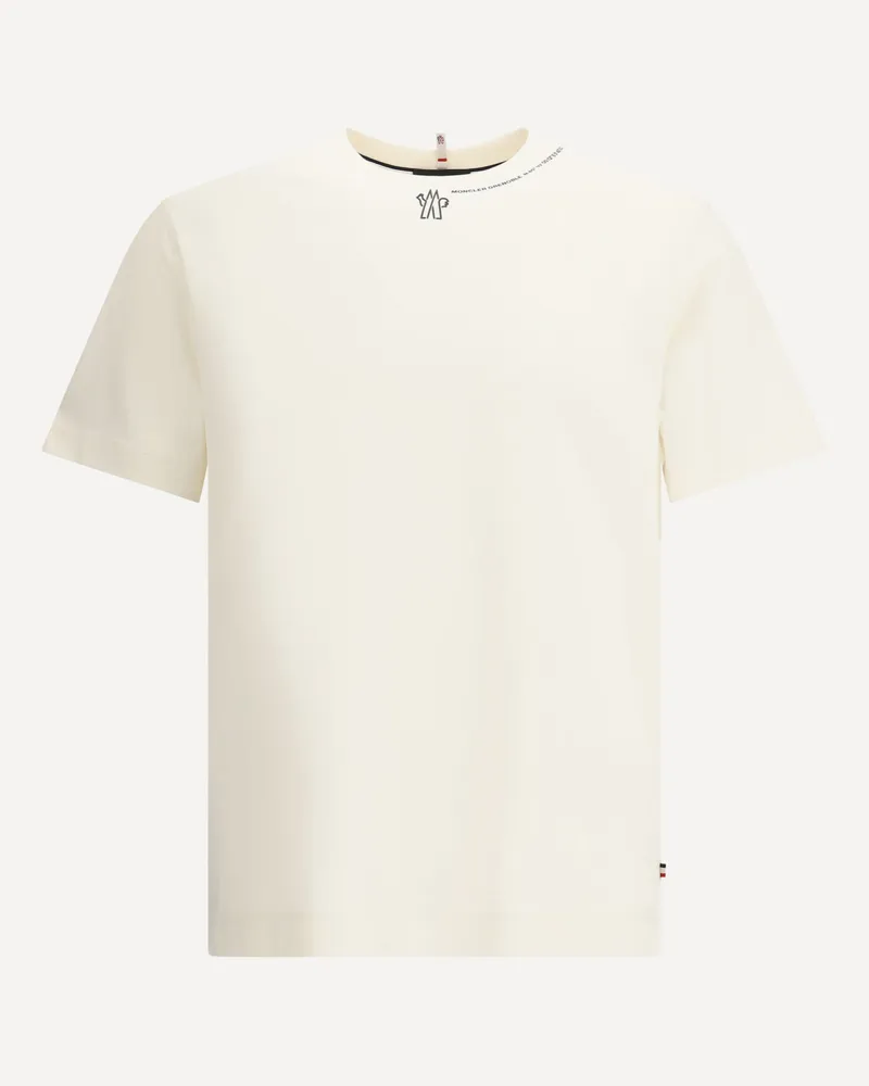 Moncler Crew-neck printed short-sleeve T-shirt Male Cream