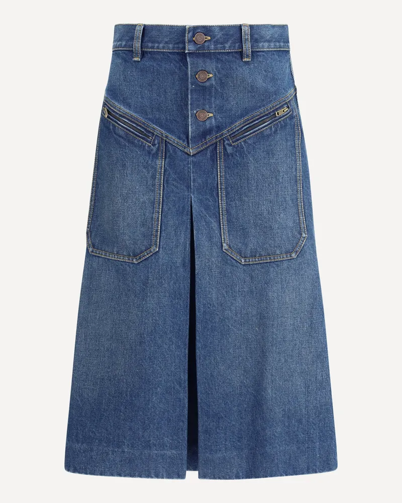 Chloé Denim midi Skirt Female Blue