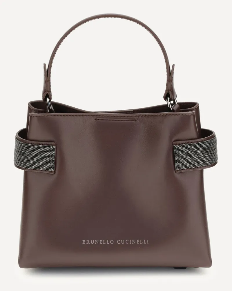 Brunello Cucinelli Leather Handbag Female Bordeaux