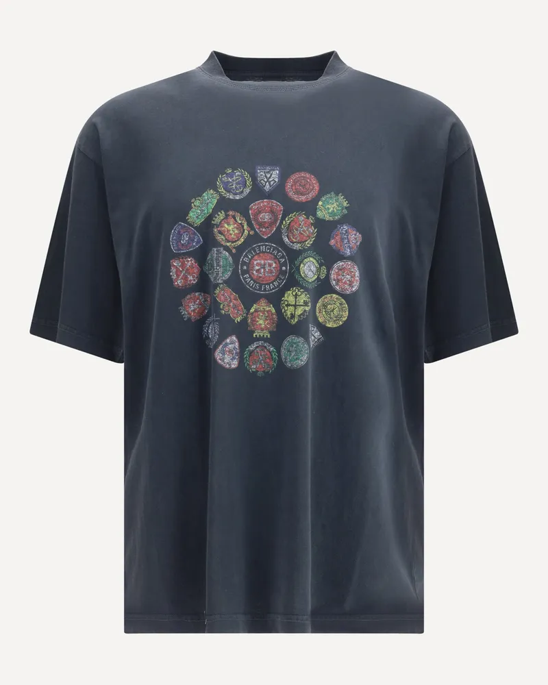 Balenciaga Cotton logo print T-shirt Male Black