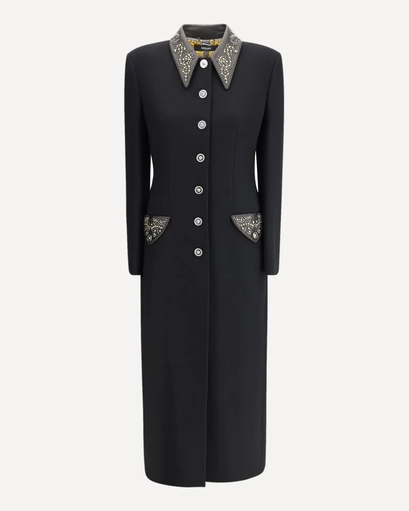 Versace Coat with embellished collar Female Black