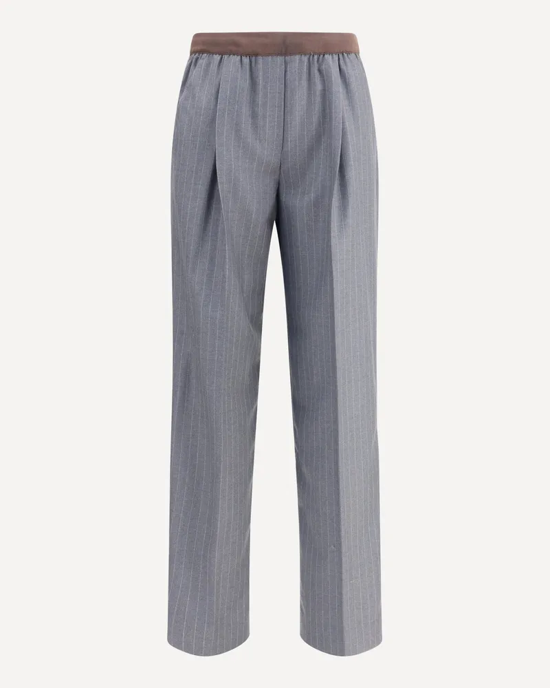 Miu Miu Striped Pants Female Grey