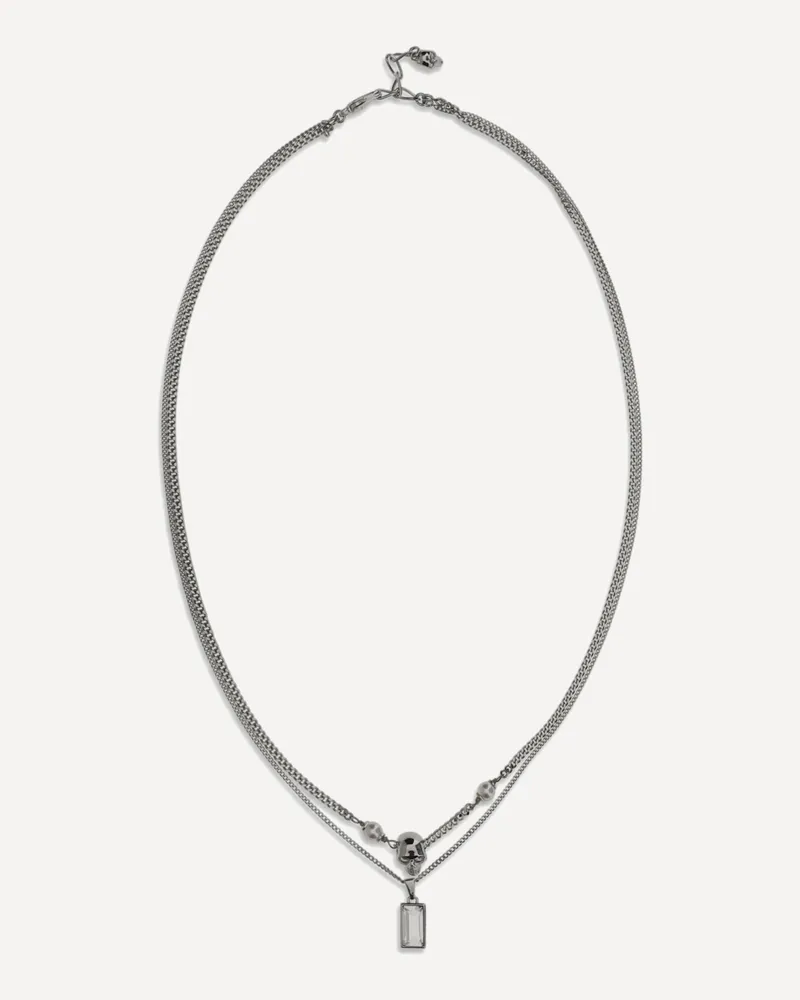Alexander McQueen Skull Necklace Male Silver