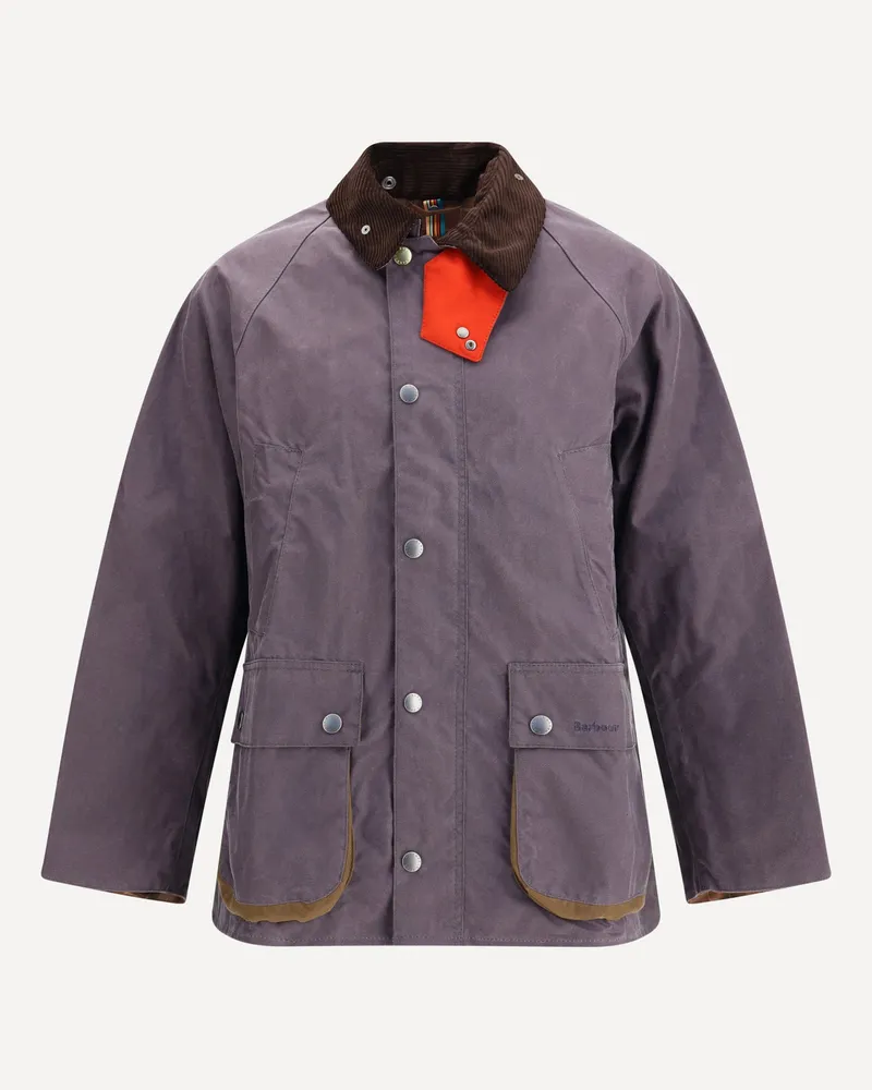 Barbour Waxed Jacket with a corded velvet collar Male Purple