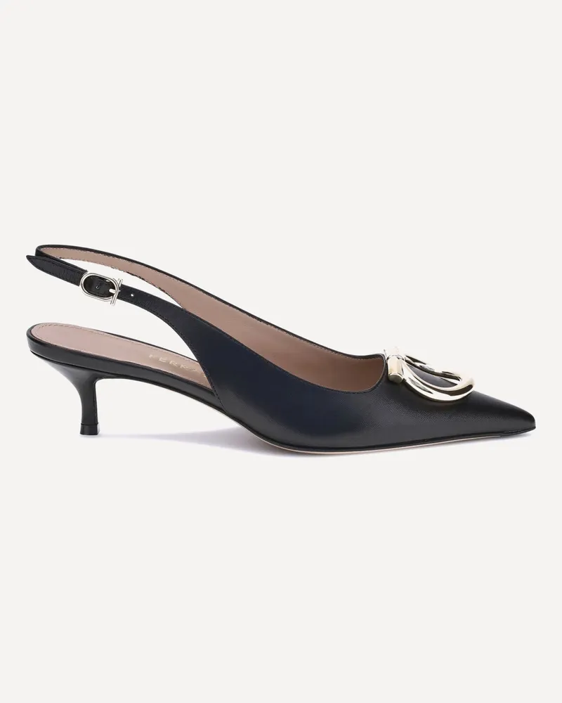 Ferragamo Gancini Slingback Pumps Female Black