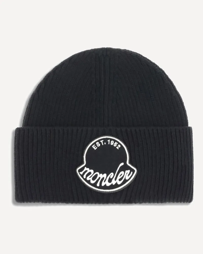 Moncler Logo beanie Hat Male Black