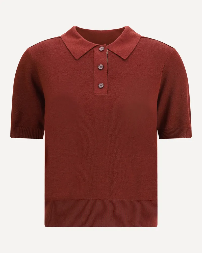 Burberry Wool Polo Shir Female Bordeaux