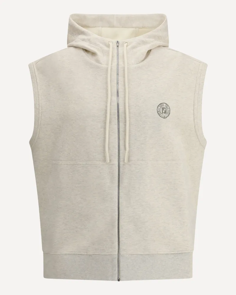 Fendi Hooded Vest Male Grey