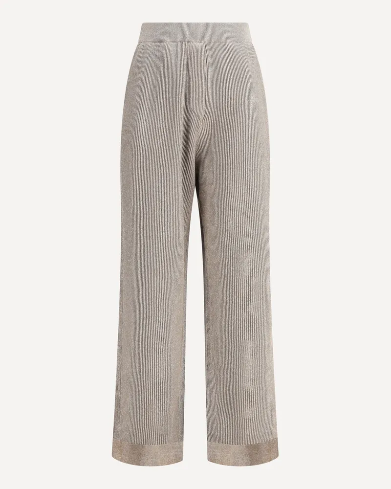 Brunello Cucinelli Ribbed lurex Pants Female Gold