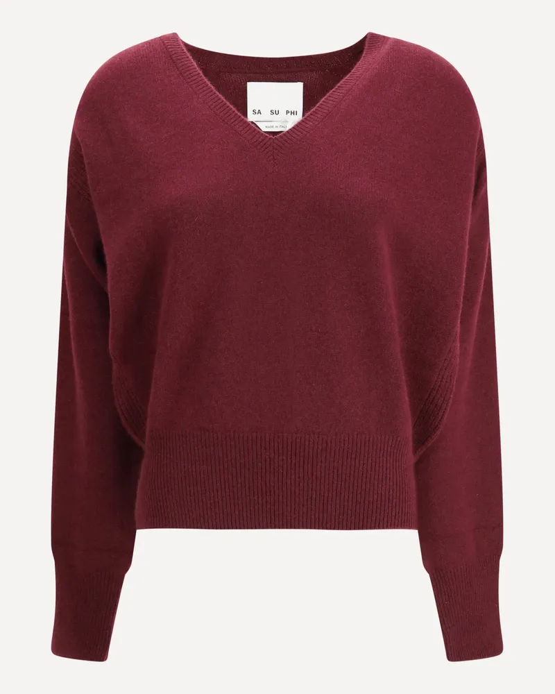 Sa Su Phi Lavinia V Neck Cashmere Sweater Female Bordeaux