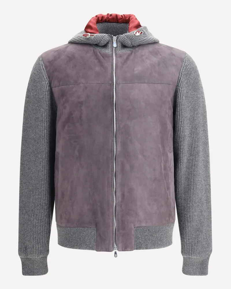 Brunello Cucinelli English Knit Jacket Male Grey