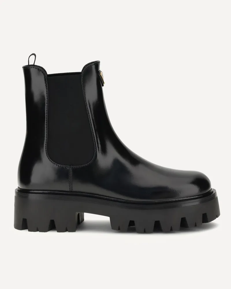 Prada Brushed leather Ankle Boots Female Black