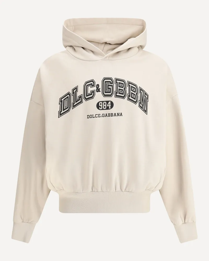 Dolce & Gabbana Printed Hoodie Male Beige