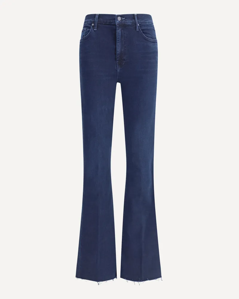 Mother Weekender Fray crop flare Jeans Female Blue