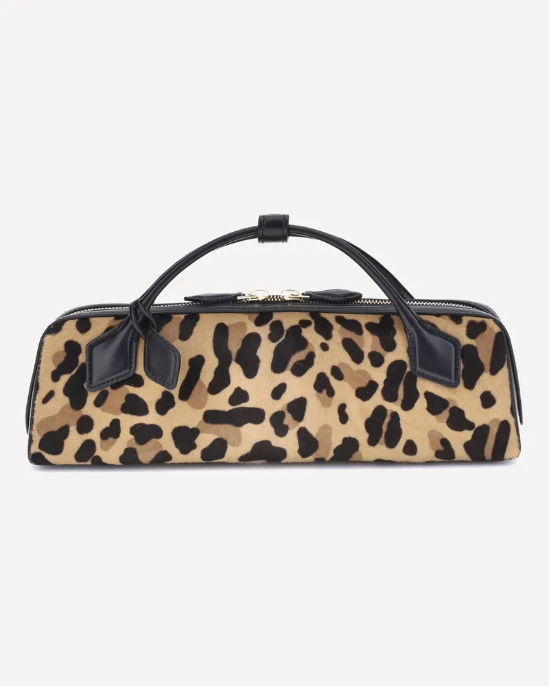 Alaïa Teckel Leopard-Print Calf Hair Handbag Female Brown