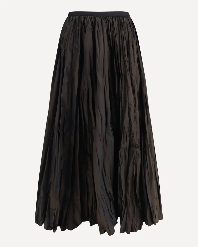 Sara Roka Crinkle-effect design pleated midi Skirt Female Black