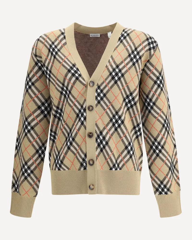 Burberry Archive Check wool Cardigan Male Beige
