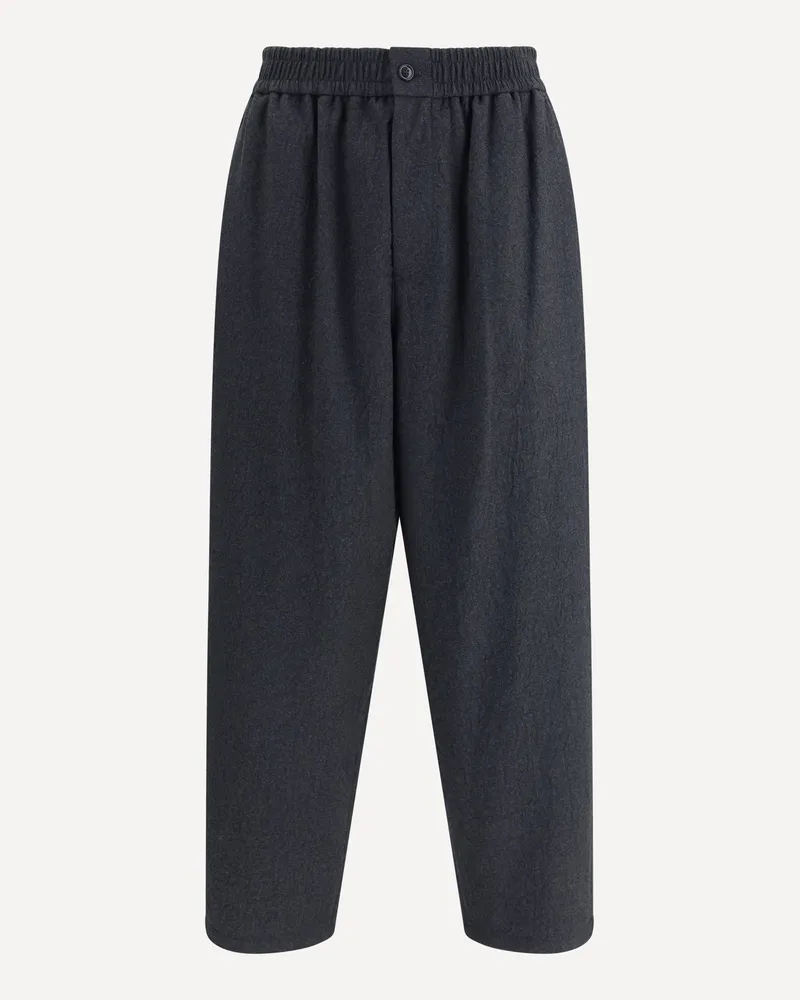 Giorgio Armani Virgin Wool Flannel Pants Male Grey