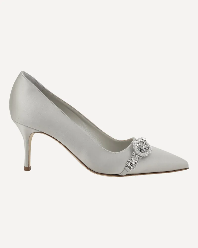 Manolo Blahnik Asapump Satin Pumps Female Silver