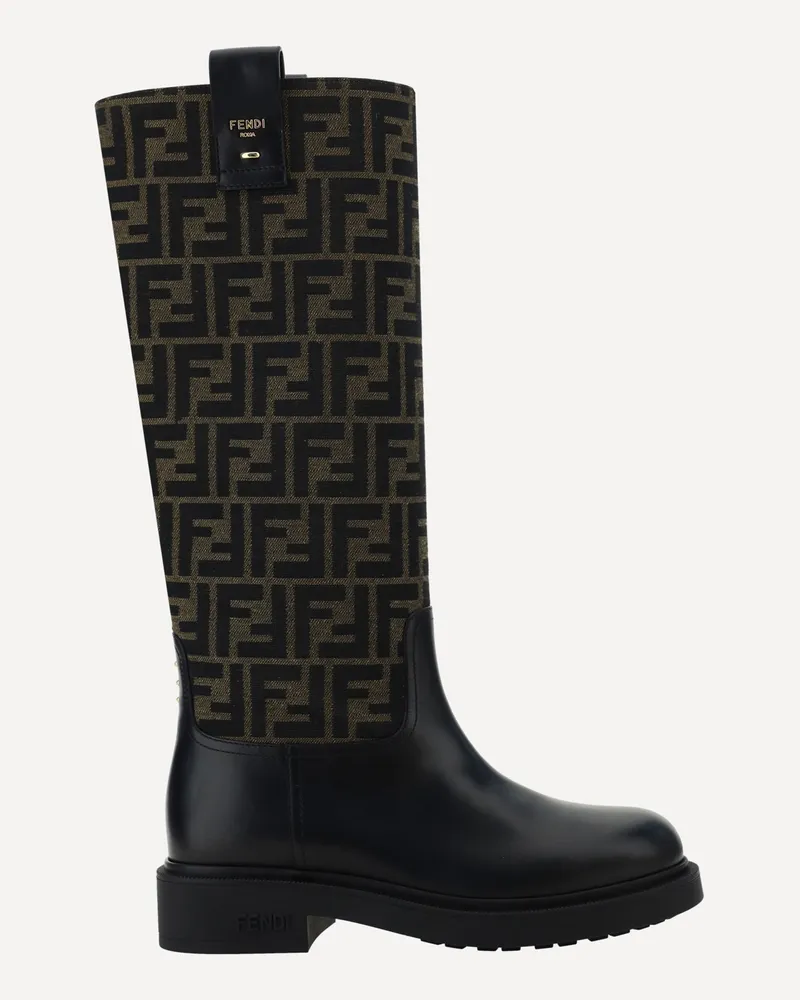 Fendi Leather Boots Female Brown