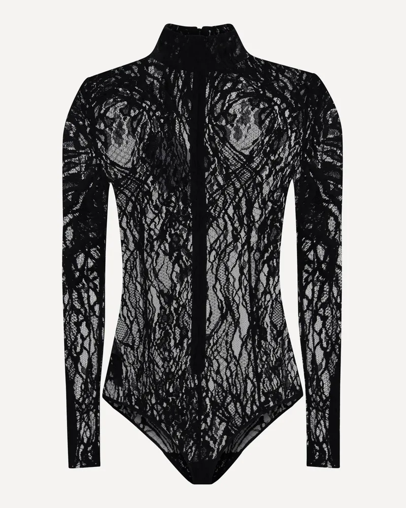 Balmain Lace Bodysuit Female Black