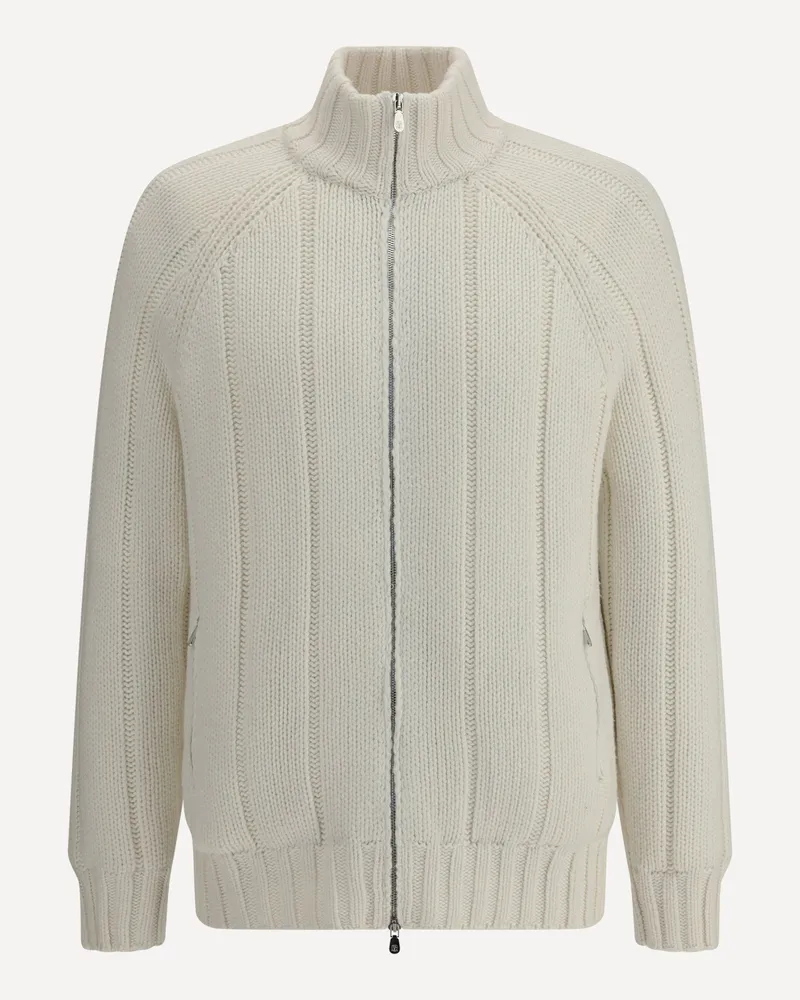 Brunello Cucinelli Cashmere Jacket Male White