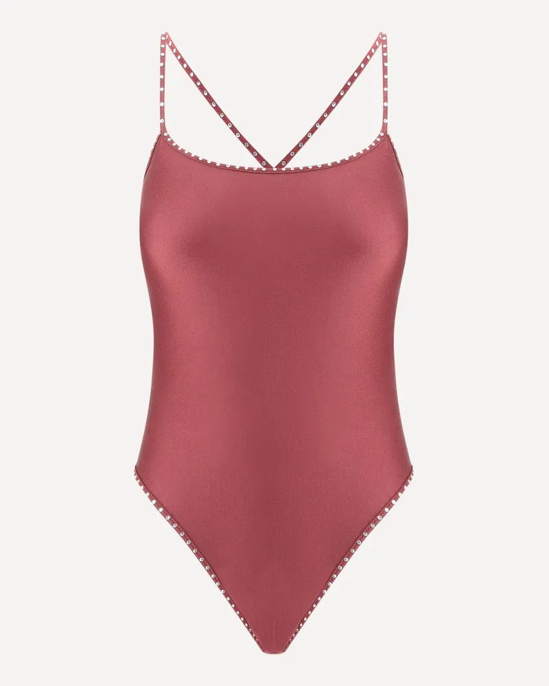 Oséree Crystal Swimsuit Female Bordeaux