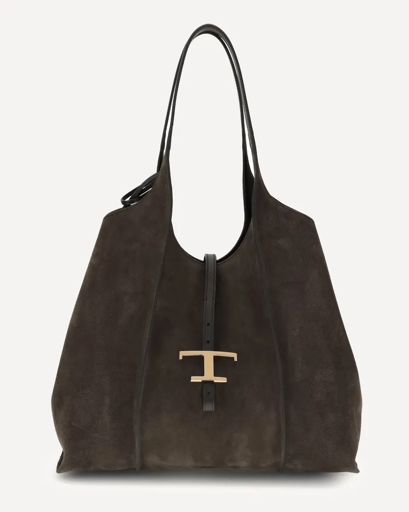 TOD'S Timeless T Shoulder Bag Female Black