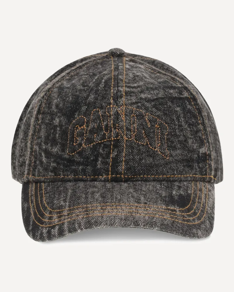 Ganni Denim Baseball Hat Female Grey
