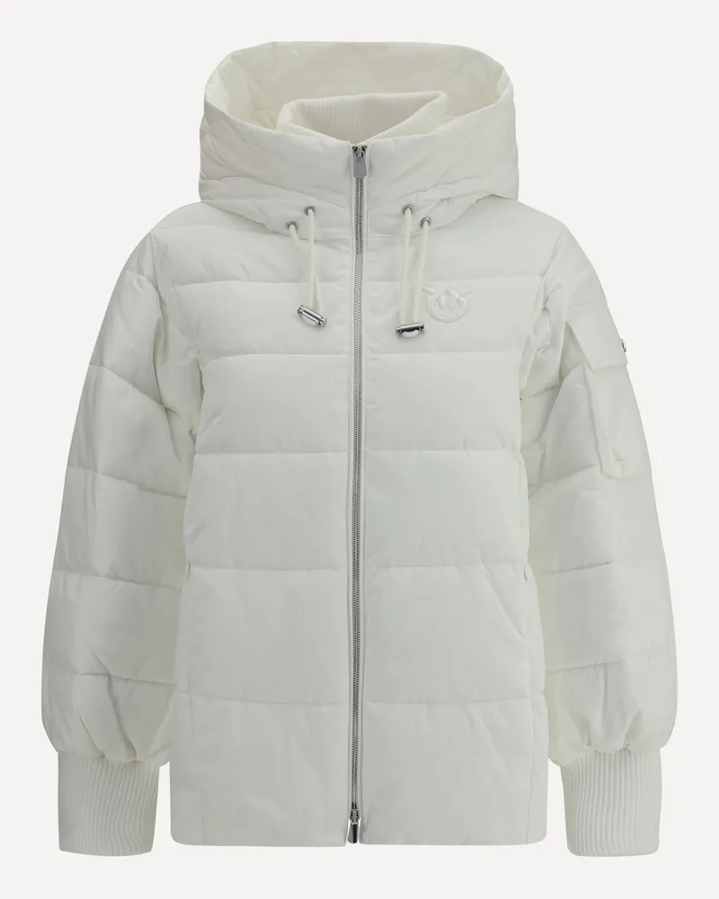 Pinko Logo Down Jacket Female White