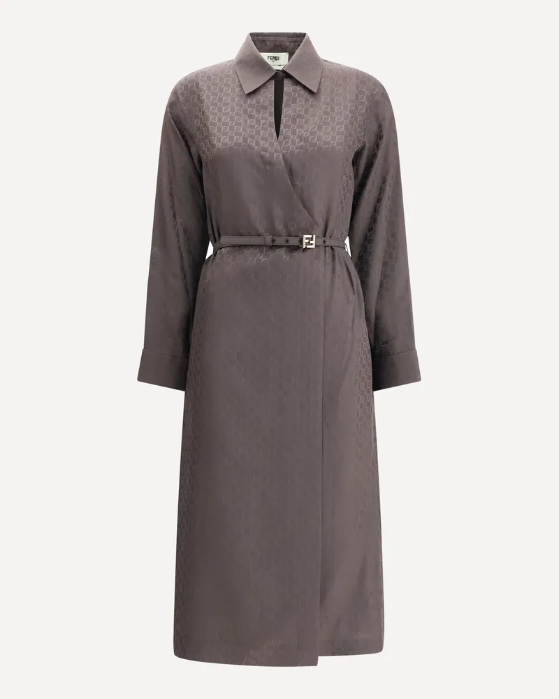 Fendi FF silk jacquard Dress Female Brown